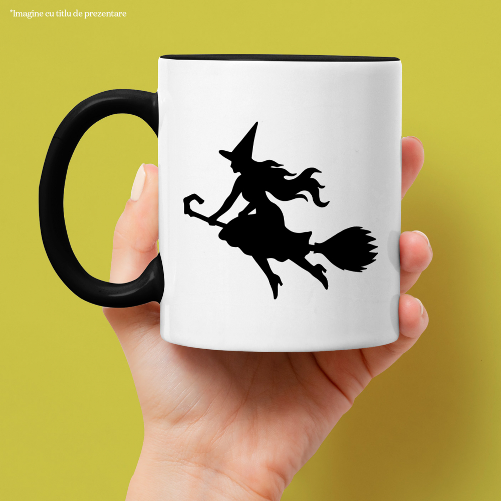 Cana cu o vrajitoare care zboara pe matura cu Maner Negru [2]