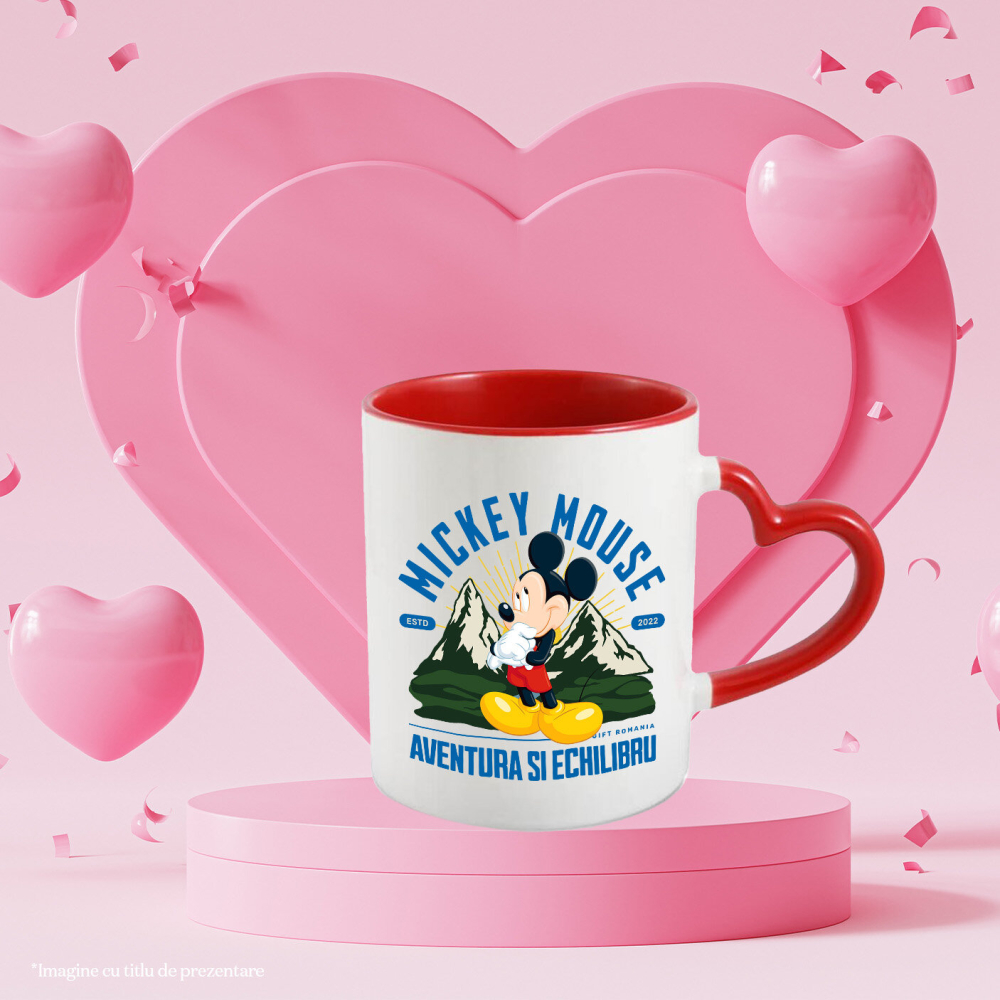 Cana Cu Peisaj de Poveste cu Mickey Mouse si Muntii, Ceramica, 330ML [2]