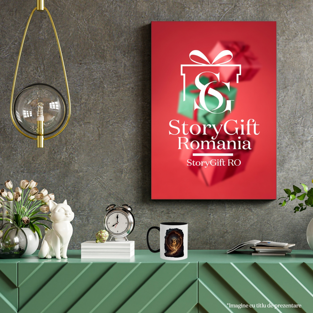 Cana Cu Pestera, Bitcoin, Crypto, Abstract, Financiar, Multicolor 330 ml, Ceramica cu Maner Negru [4]