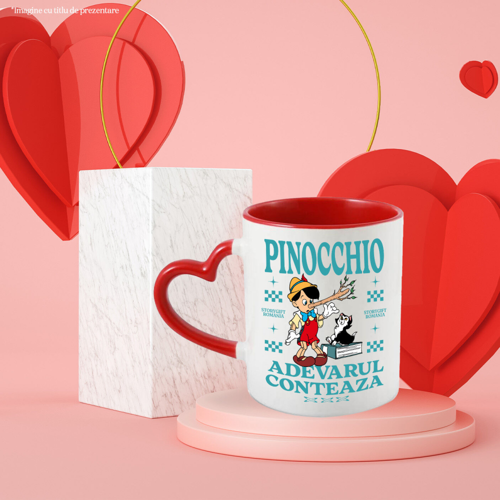 Cana Cu Pinocchio si pisica - Un baiat de lemn si o pisica la fel de isteata, Ceramica, 330ML [4]