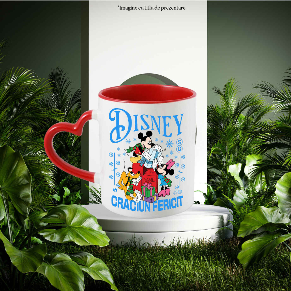 Cana Cu Pluto, Mickey si Minnie Magie de Craciun, Ceramica, 330ML [2]