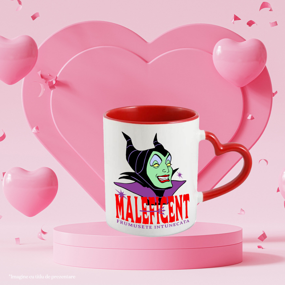 Cana Cu Regina Intunecata si Legamantul de Sange Ceramica, 330ML, cu Maner Inima Rosie [2]