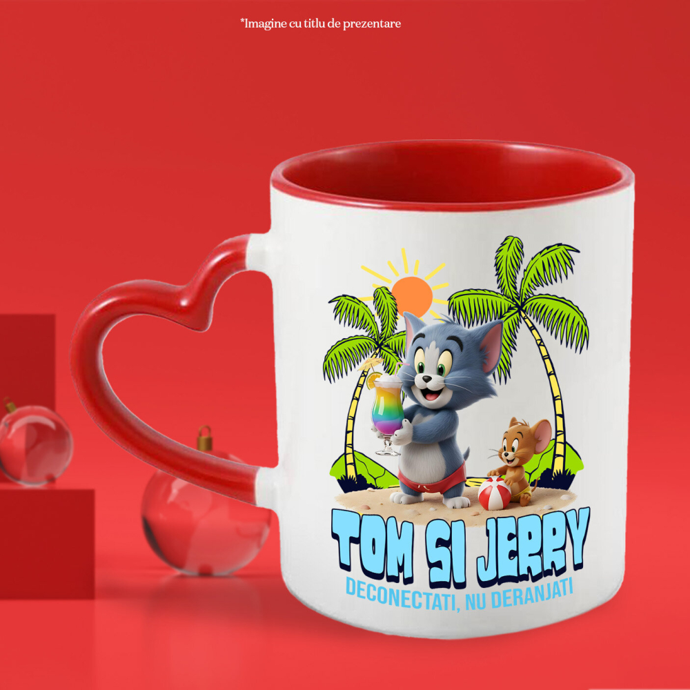 Cana Cu Relaxare la Mare cu Tom and Jerry, Ceramica, 330ML [3]