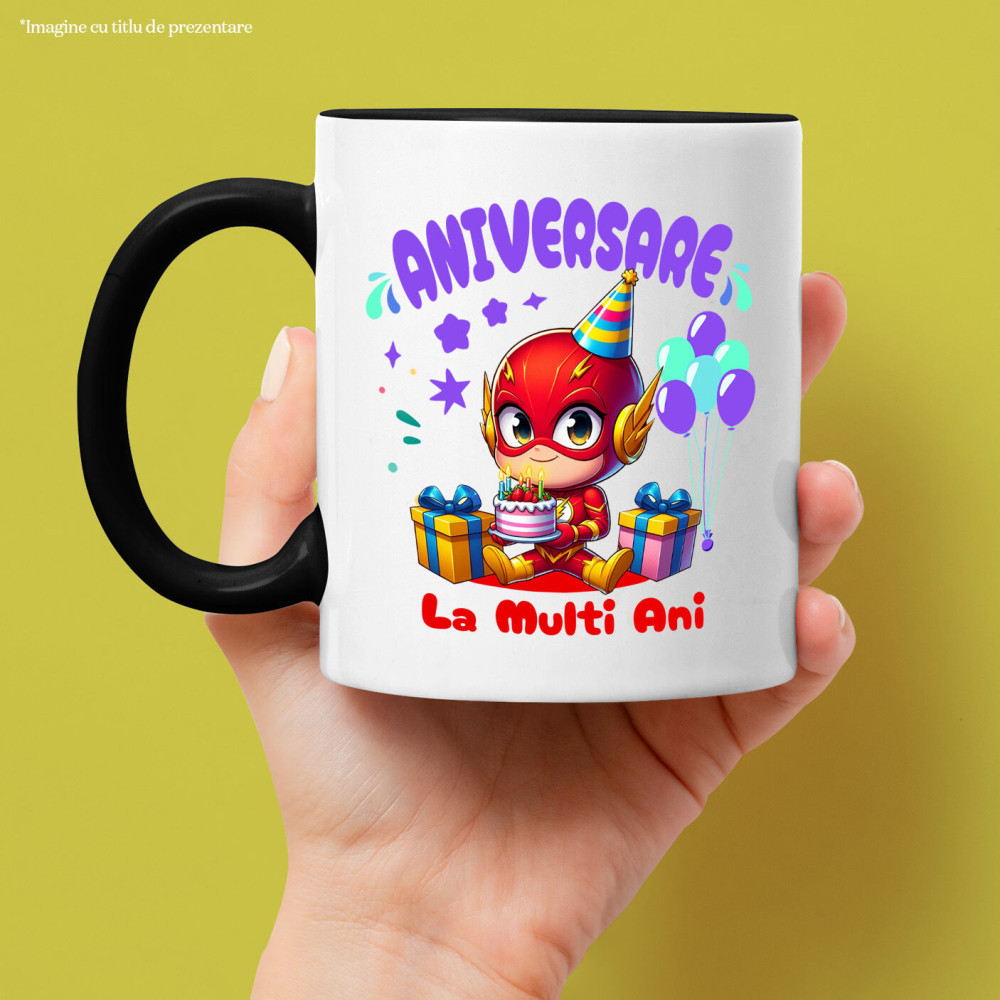 Cana Cu Sarbatoreste cu The Flash – Aniversare Plina de Viteza, Ceramica, 330ML [3]