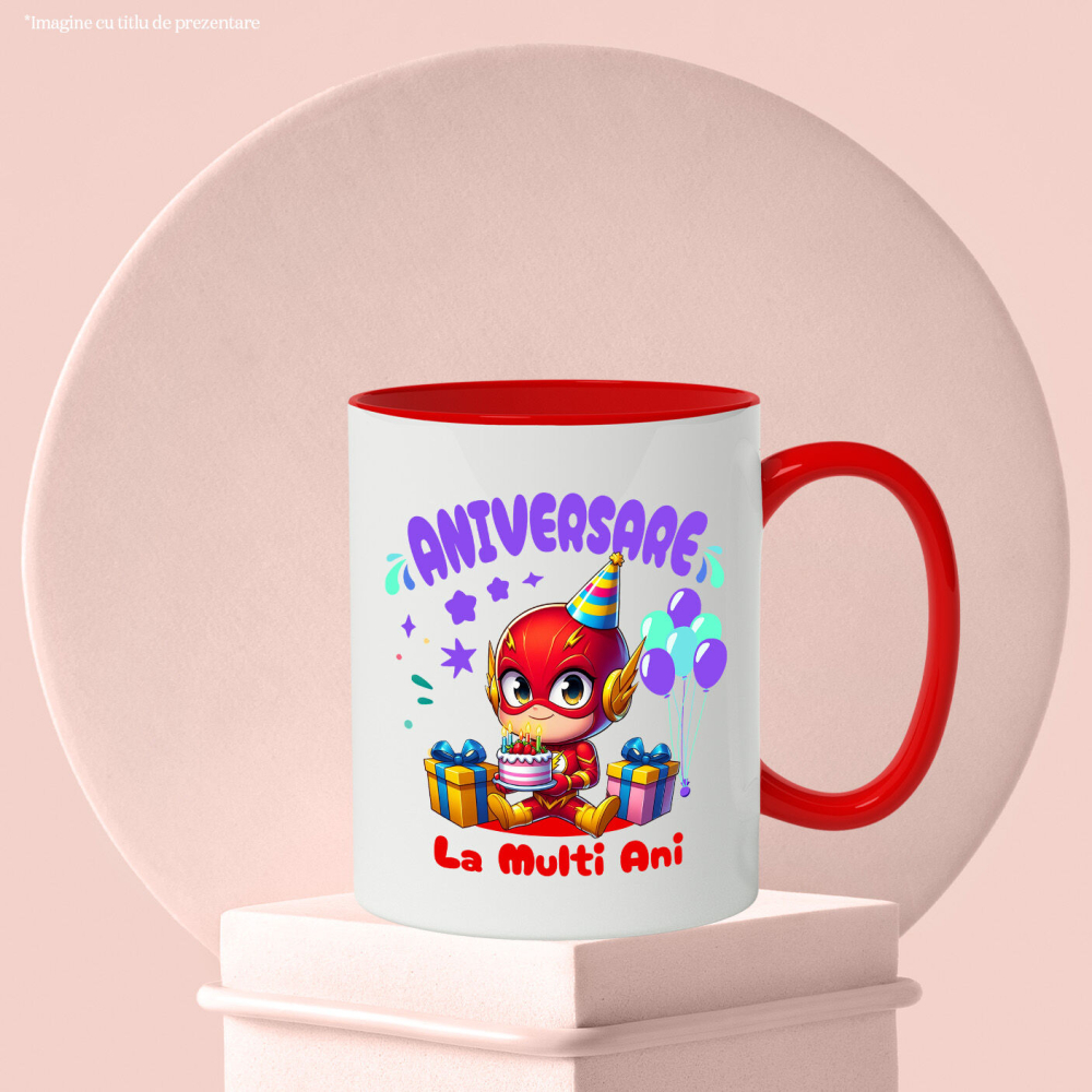Cana Cu Sarbatoreste cu The Flash – Aniversare Plina de Viteza, Ceramica, 330ML [4]