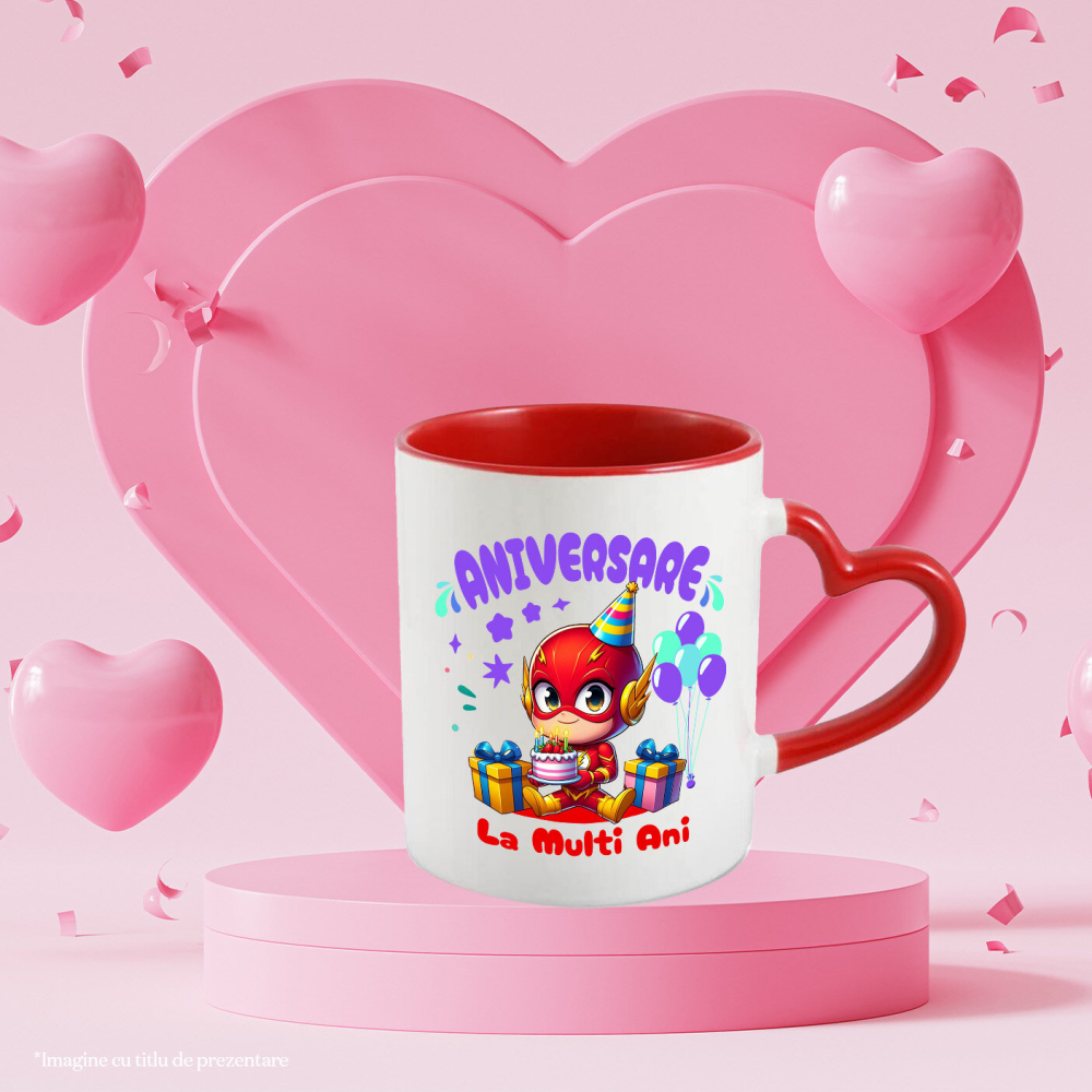 Cana Cu Sarbatoreste cu The Flash – Aniversare Plina de Viteza, Ceramica, 330ML [2]