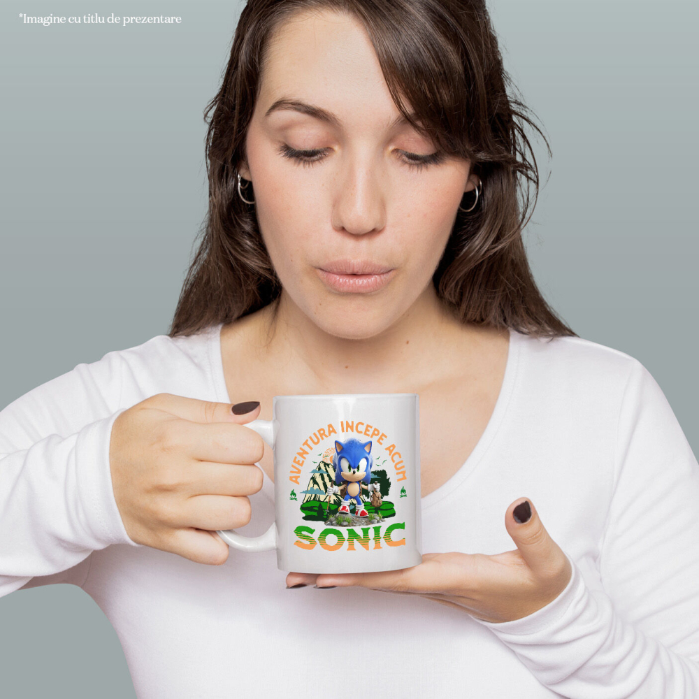 Cana Cu Sonic - Călătorie Supersonică în Universul Disney Ceramica, 330ML, cu Maner Alb [2]