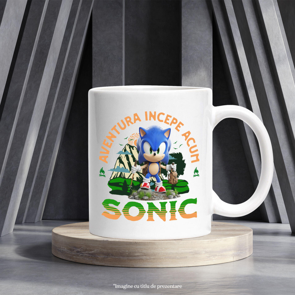 Cana Cu Sonic - Călătorie Supersonică în Universul Disney Ceramica, 330ML, cu Maner Alb [3]
