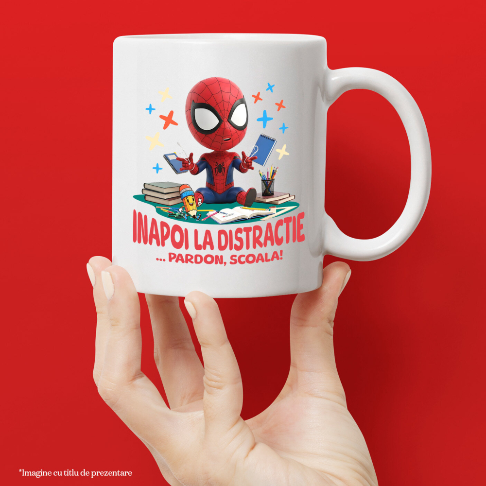 Cana Cu Spiderman – Inceput De Scoala Vesel, Ceramica, 330ML [3]