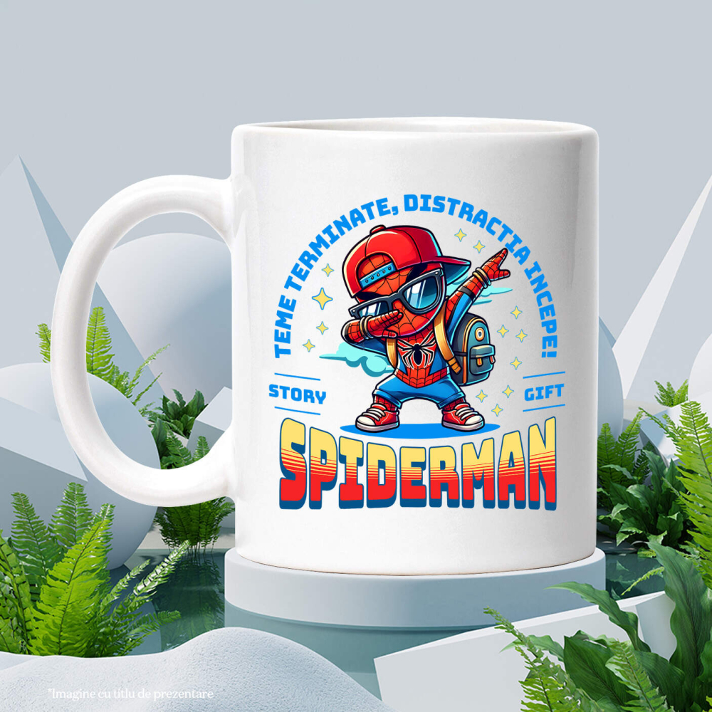 Cana Cu Spiderman – Invata si Creste, Ceramica, 330ML [4]