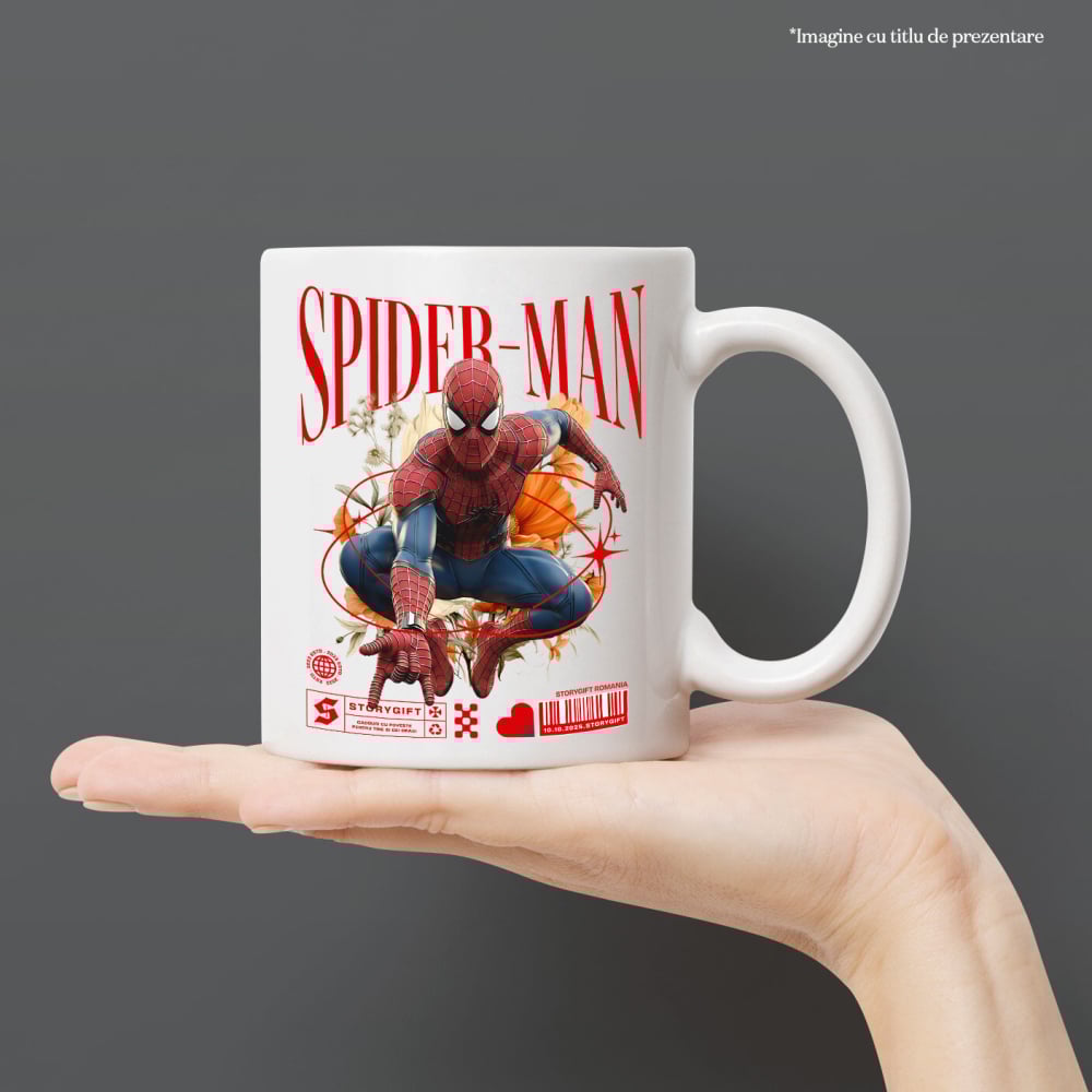 Cana Cu Spiderman si Magia Florilor Disney, Ceramica, 330ML [3]
