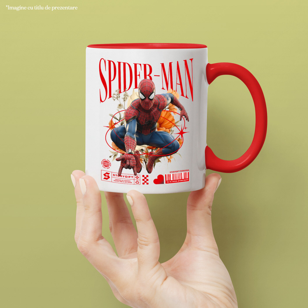 Cana Cu Spiderman si Magia Florilor Disney, Ceramica, 330ML [2]