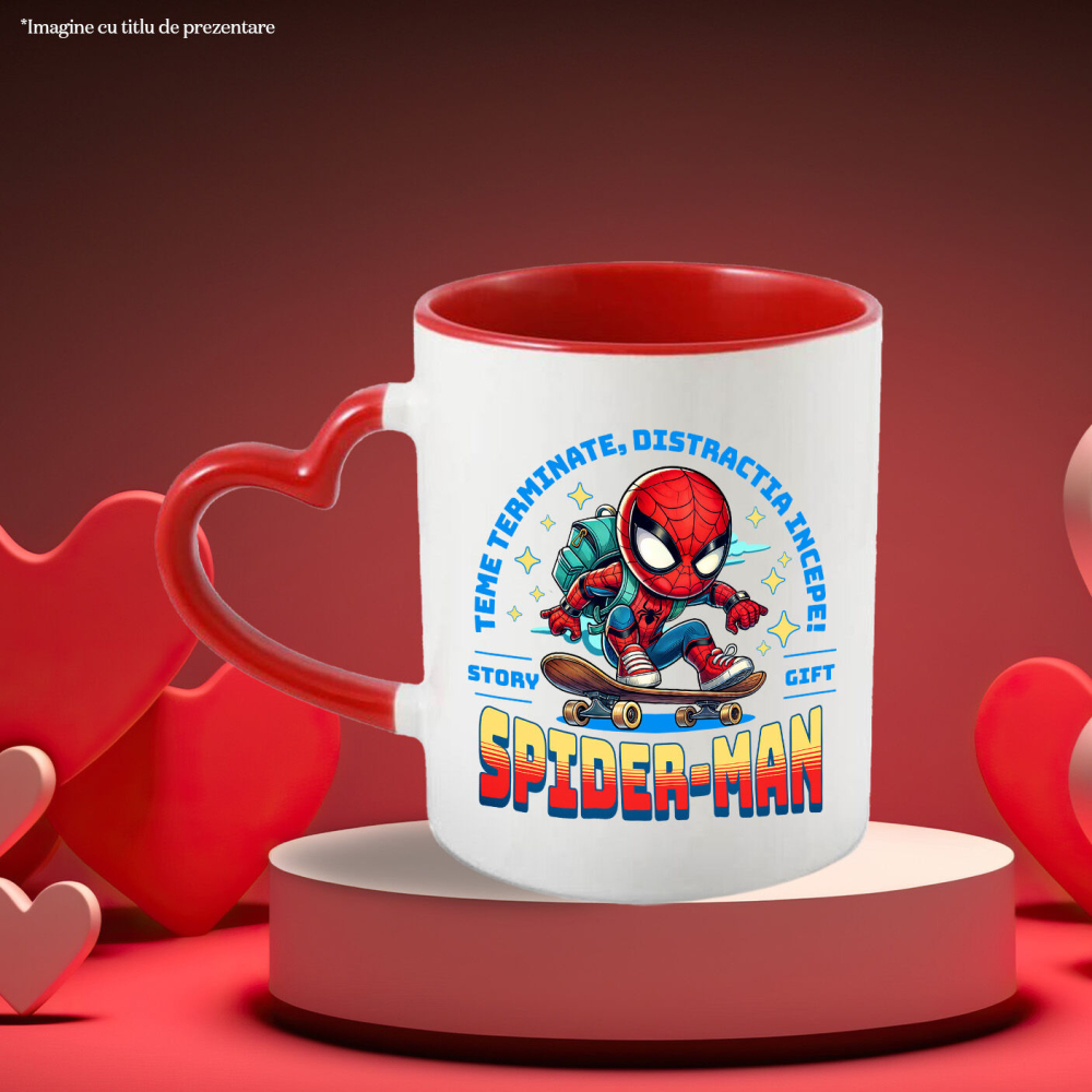 Cana Cu Spiderman Skateboard: Actioneaza Rapid, Distractie Pe Măsură, Ceramica, 330ML [4]