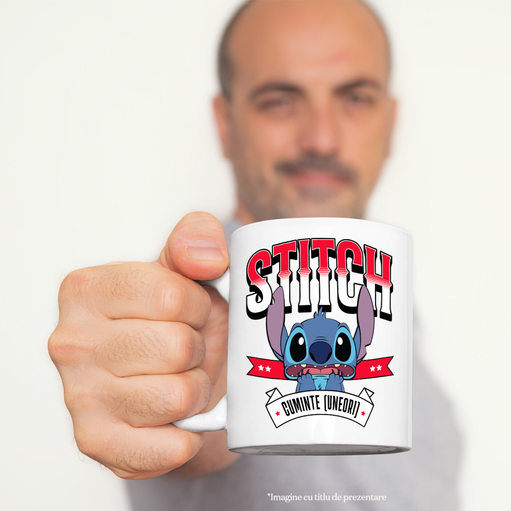 Cana Cu Stitch in Fata Pericolului, Ceramica, 330ML [3]