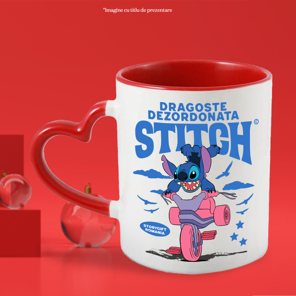 Cana Cu Stitch si Plimbarea Vesela, Ceramica, 330ML [2]