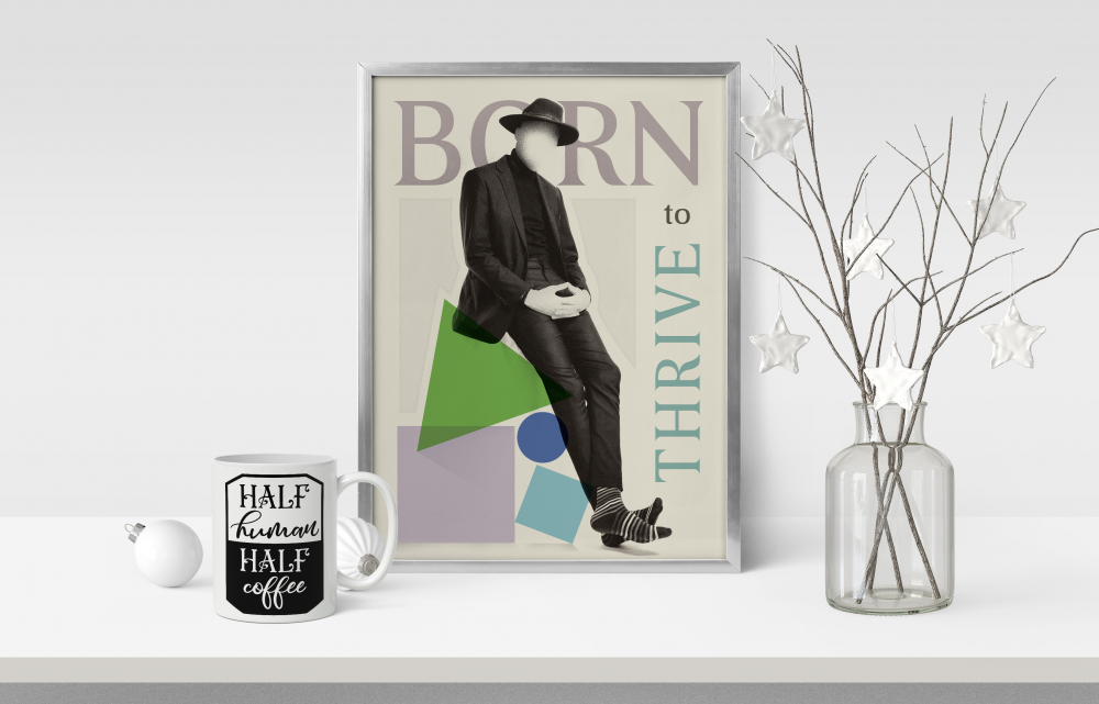 Cana Cu Text In Engleza Half Human Half Coffee, Ceasca Mare De Cafea, Trezirea De Dimineata, Multicolor 330 ml, Maner Alb [4]