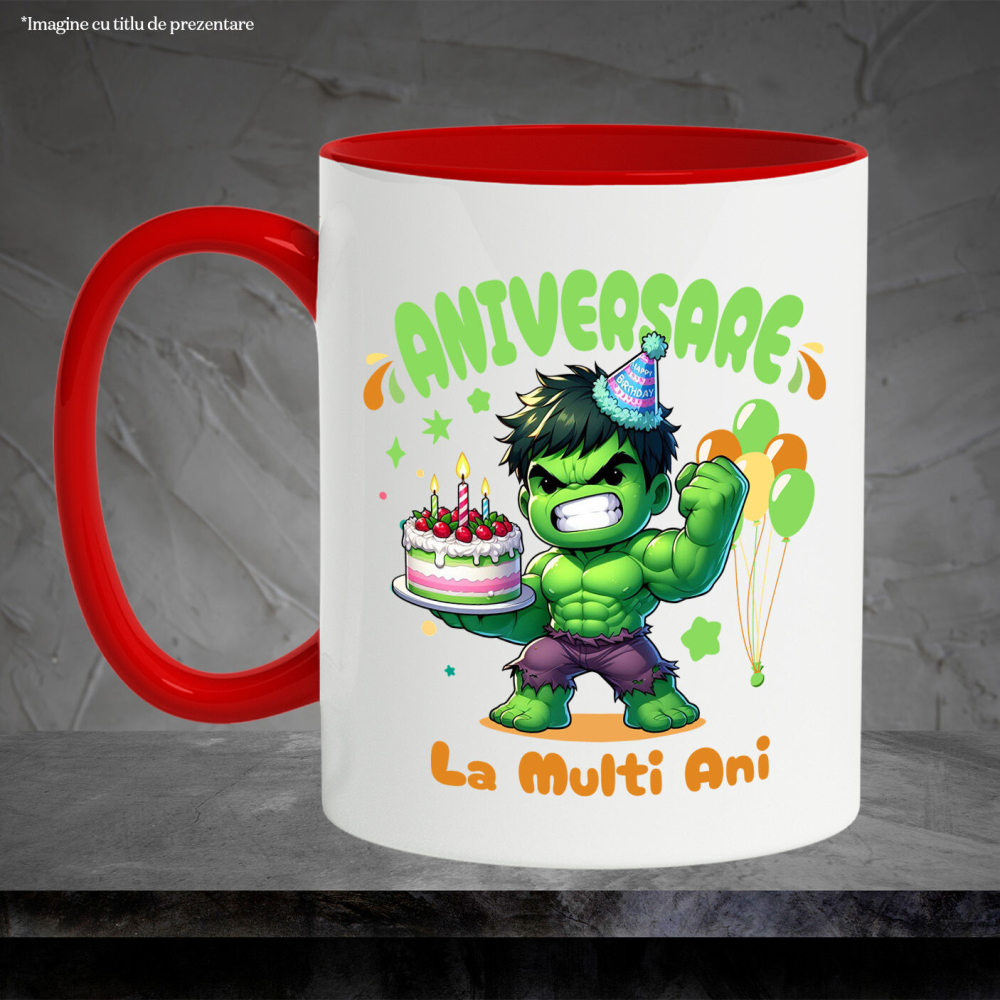Cana Cu Transforma Ziua Lui intr-o Petrecere Hulk, Ceramica, 330ML [4]