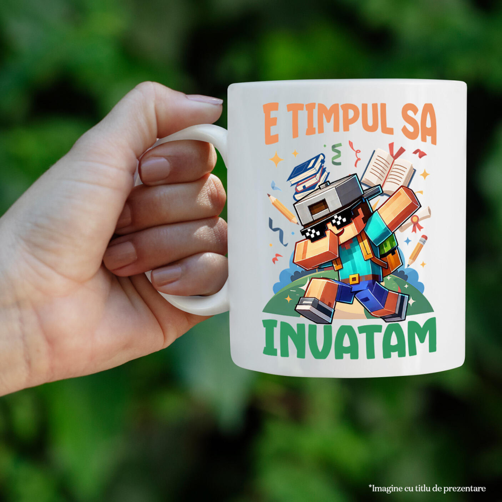 Cana Cu Veselie si Creativitate cu Minecraft, Ceramica, 330ML [3]