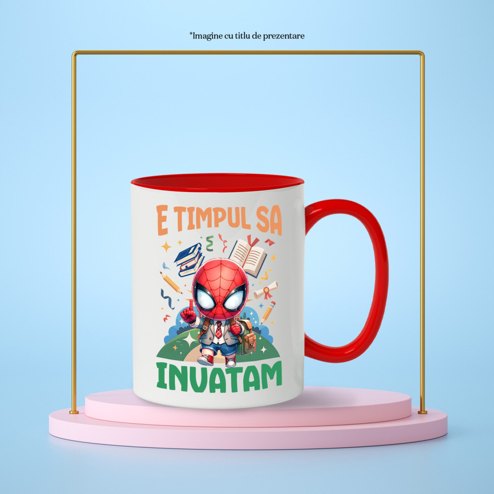Cana Cu Zile de Distractie si Invatare cu Spiderman, Ceramica, 330ML [4]