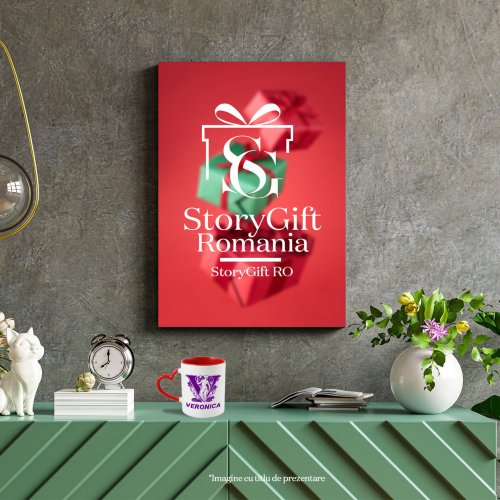 Cana Iubitorii De Arata Greceasca, Text Nume Personalizat, Statuie, Culoare Mov, Cu Litera, 330ML, Ceramica, Cu Maner Inima Rosie si Interior Rosu [4]