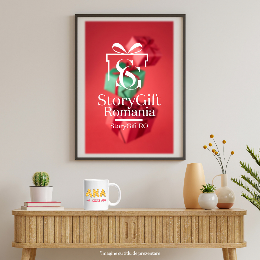 Cana Iubitorii De Petreceri, Baloane Coloratre, Unicorn, Text Nume Personalizat, copii, Culoare Galben Roz, Cu Litera, 330ML, Ceramica, Cu Maner si Interior Alb [4]