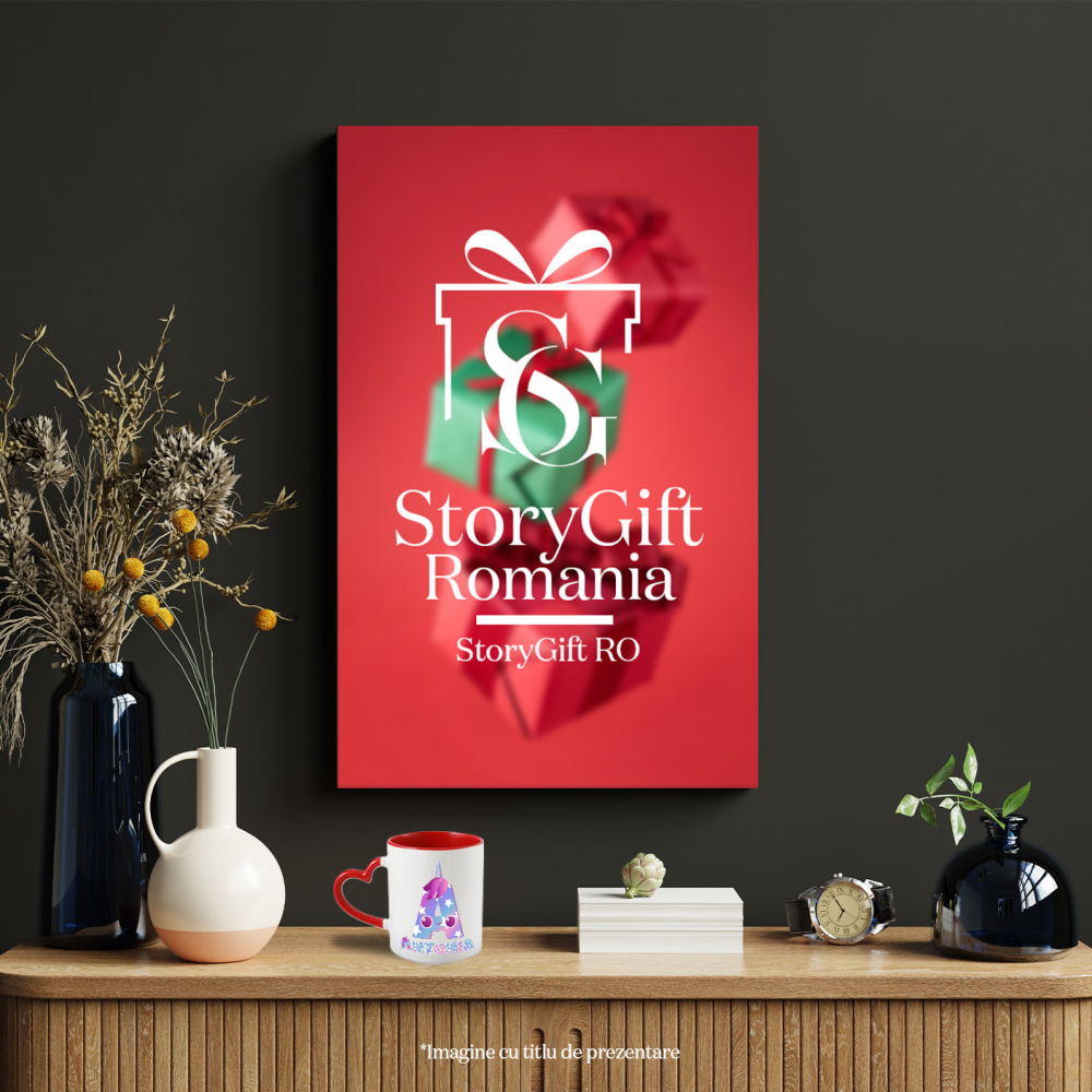 Cana Iubitorii De unicorni, Corn Roz, Text Nume Personalizat, Culoare Multicolor Cu Stele copii, Cu Litera, 330ML, Ceramica, Cu Maner Inima Rosie si Interior Rosu [4]