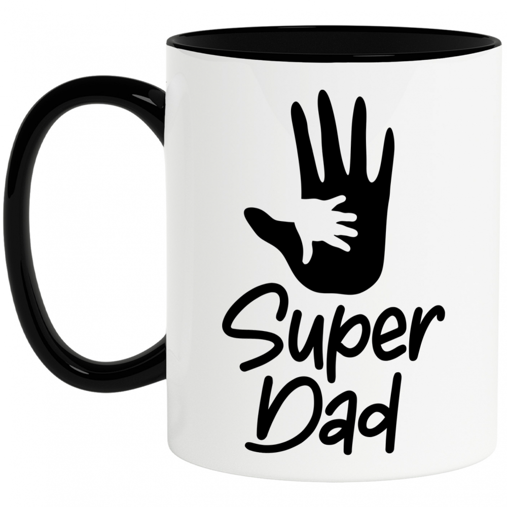 Cana pentru un tata apreciat de copiii sai cu textul "Super dad" cu Maner Negru [1]