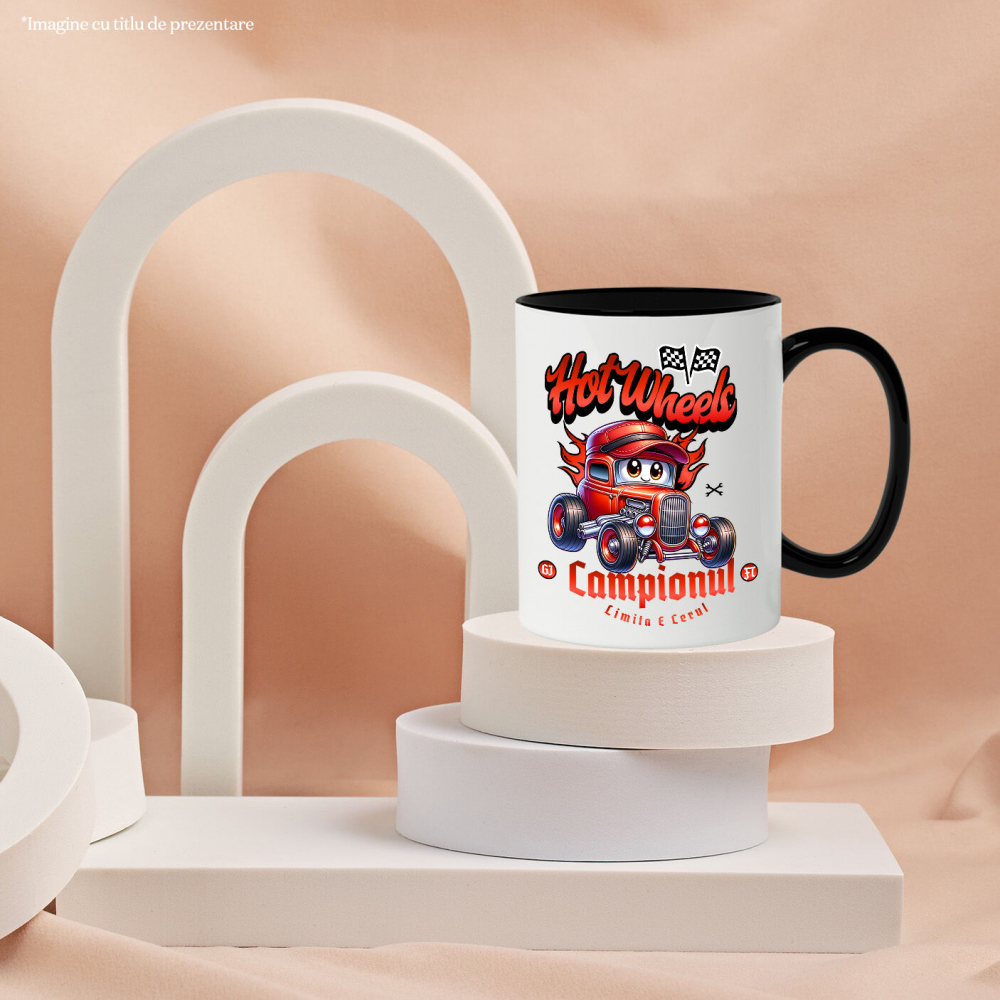 Cana Personalizata Animație Mașină Roșie Vintage – Hot Wheels și Aventură Auto [3]