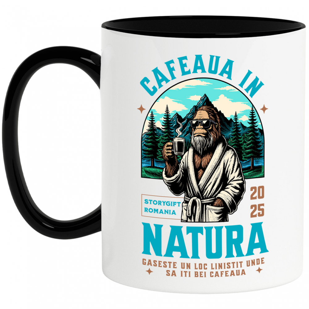 Cana Personalizata "Gorila în Halat și Cafea Fierbinte la Munte – Relaxare în Natură" [1]