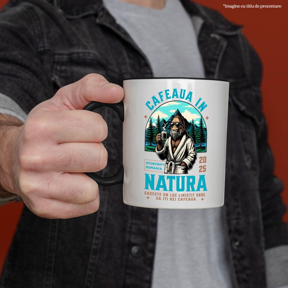 Cana Personalizata "Gorila în Halat și Cafea Fierbinte la Munte – Relaxare în Natură" [2]