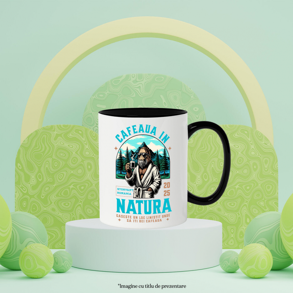 Cana Personalizata "Gorila în Halat și Cafea Fierbinte la Munte – Relaxare în Natură" [3]