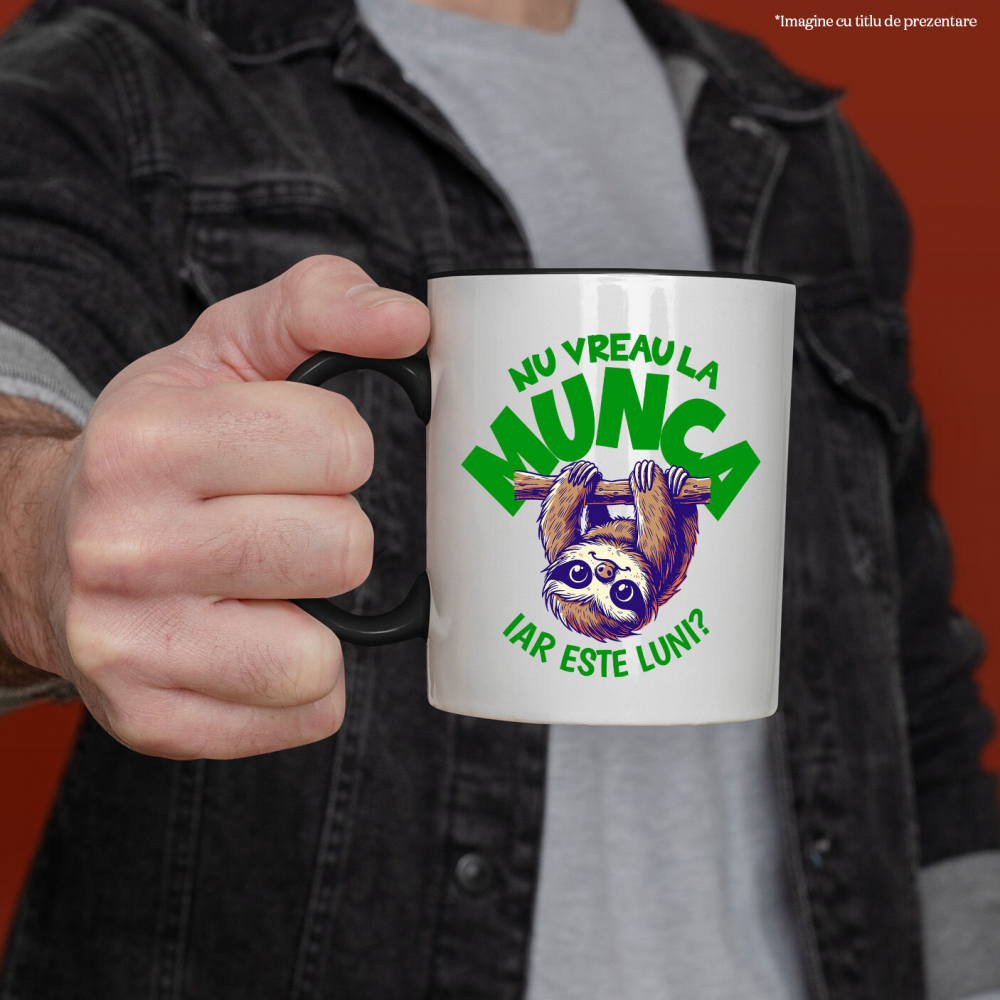 Cana Personalizata Tricou Personalizat Animal Leneș – Mesaj Haios pentru Luni | Cadou Relaxant [2]