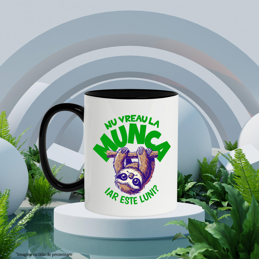 Cana Personalizata Tricou Personalizat Animal Leneș – Mesaj Haios pentru Luni | Cadou Relaxant [3]