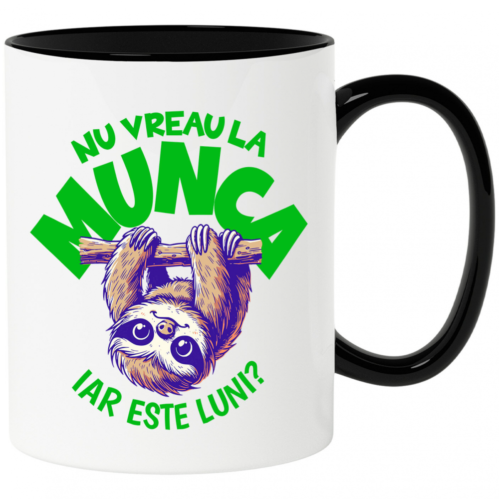 Cana Personalizata Tricou Personalizat Animal Leneș – Mesaj Haios pentru Luni | Cadou Relaxant [1]