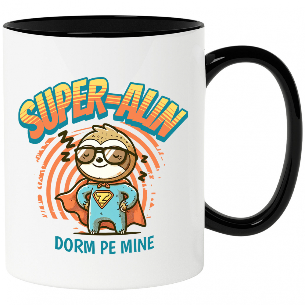 Cana Personalizata Animal Lenes Cu Costum De Super Erou – Cadou Personalizat „Super-Alin Dorm Pe Mine” [1]