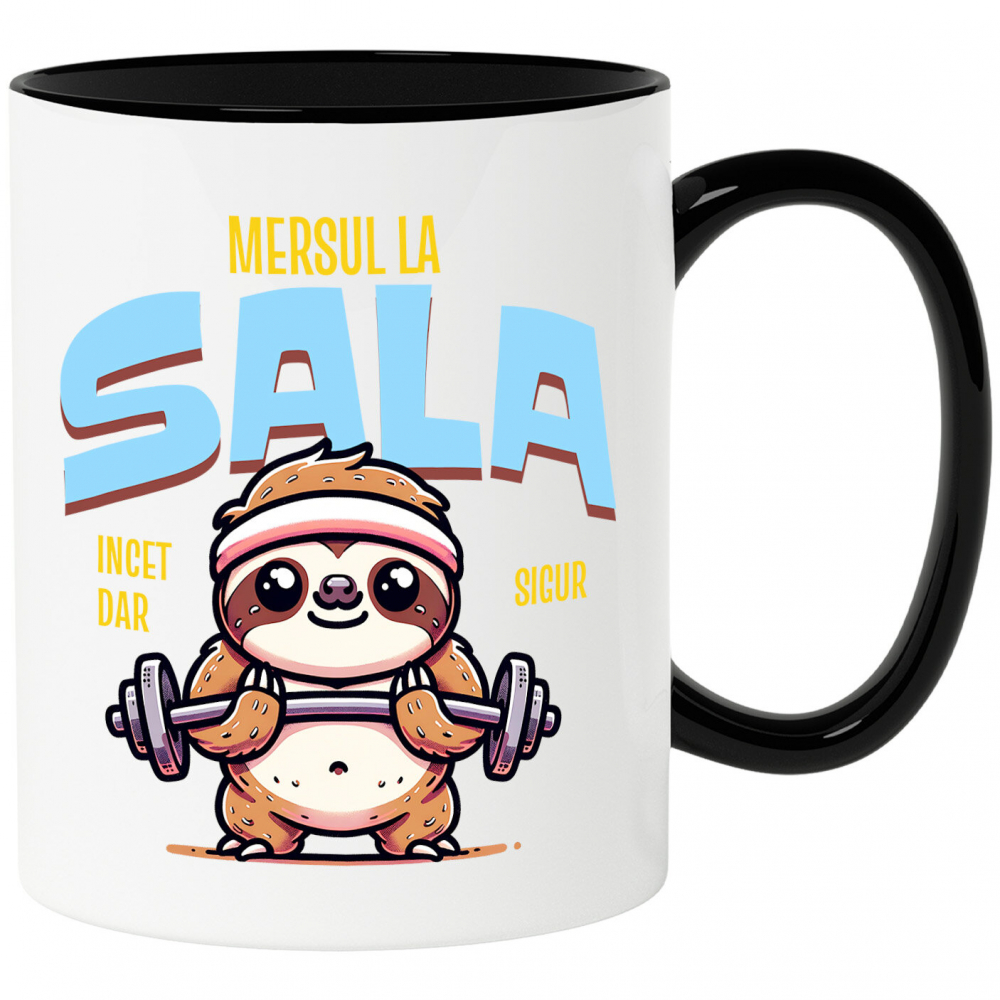 Cana Personalizata Animal Leneș La Sală – Design Amuzant Pentru Pasionații De Fitness [1]