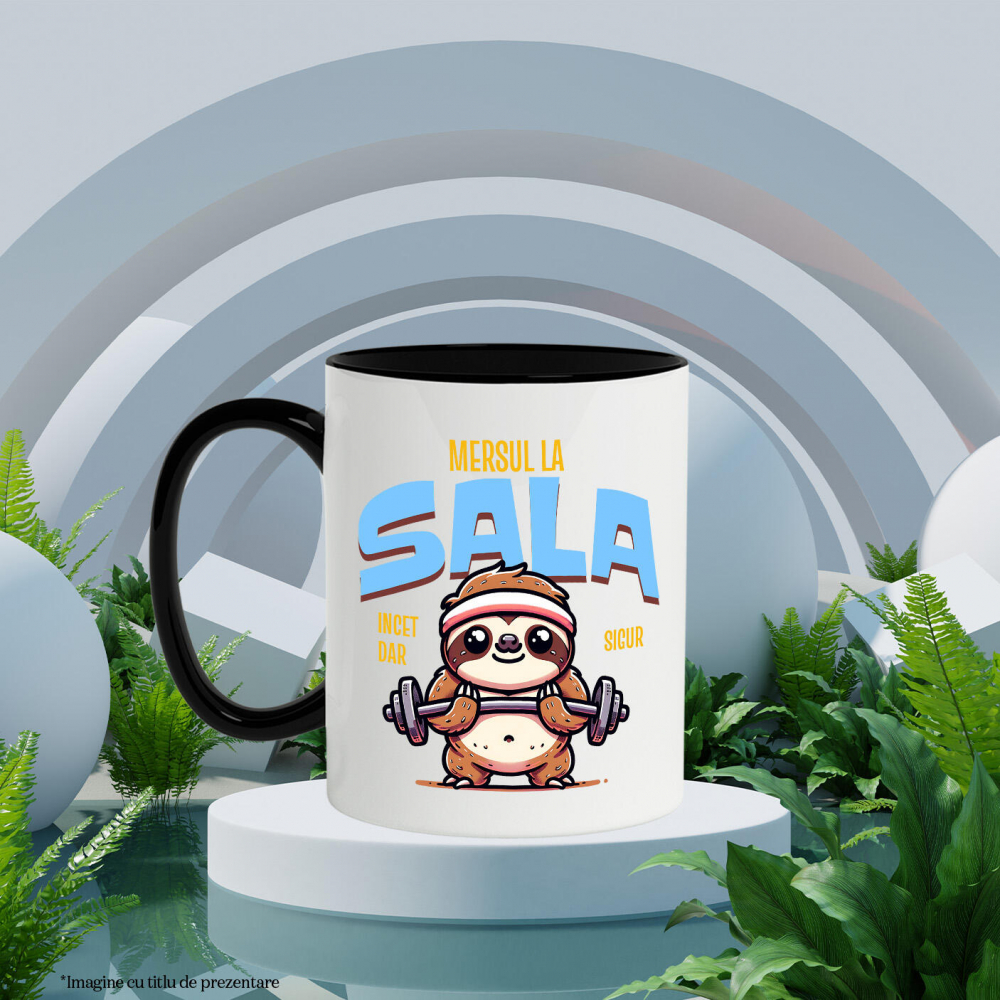 Cana Personalizata Animal Leneș La Sală – Design Amuzant Pentru Pasionații De Fitness [3]