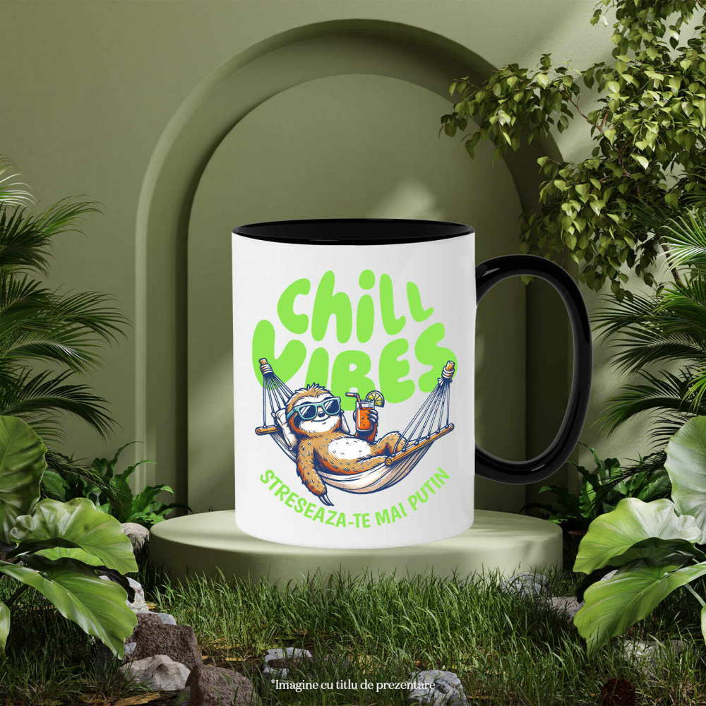 Cana Personalizata "Produse personalizate pentru vacanță – Animal leneș în hamac cu ochelari de soare și cocktail rece" [3]