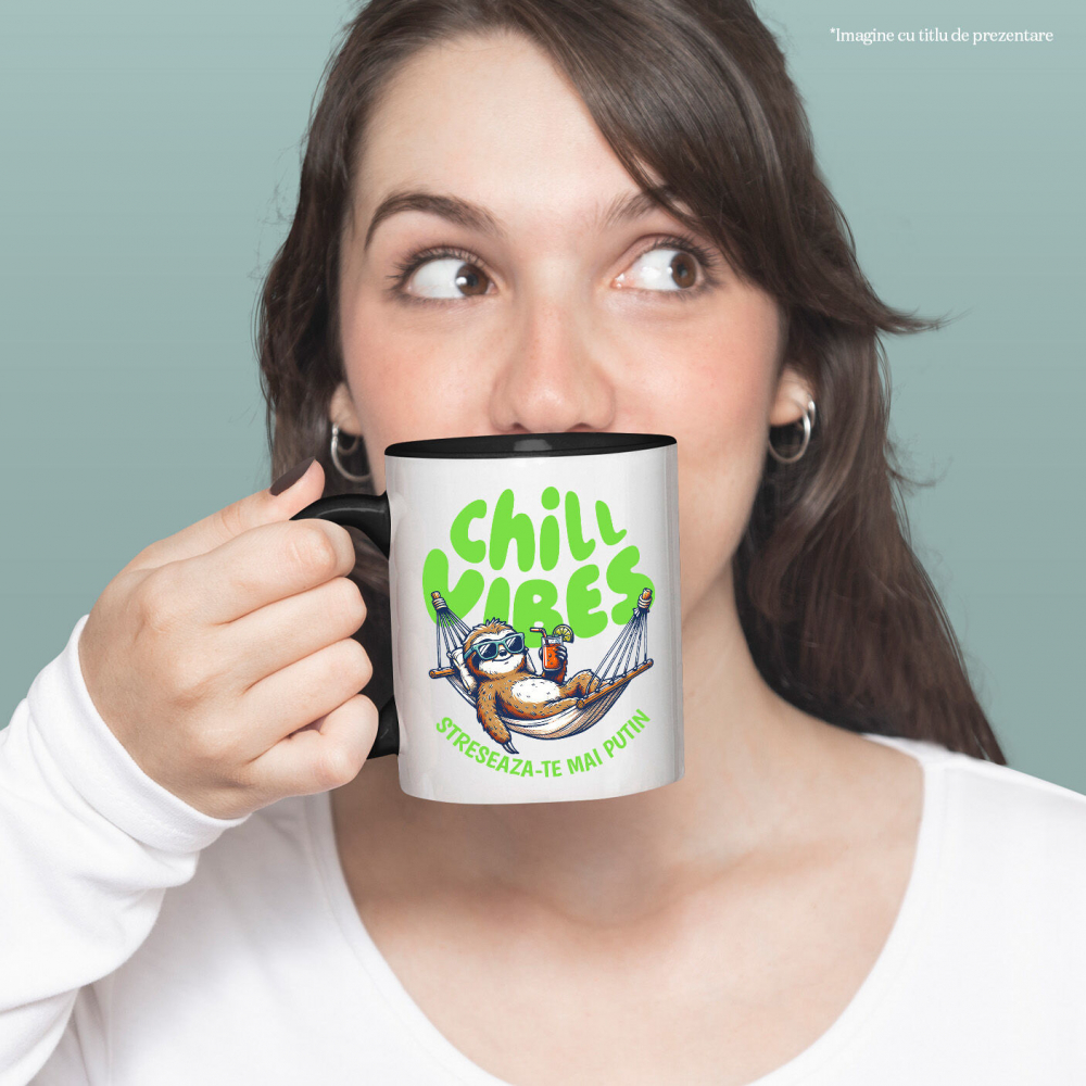 Cana Personalizata "Produse personalizate pentru vacanță – Animal leneș în hamac cu ochelari de soare și cocktail rece" [2]