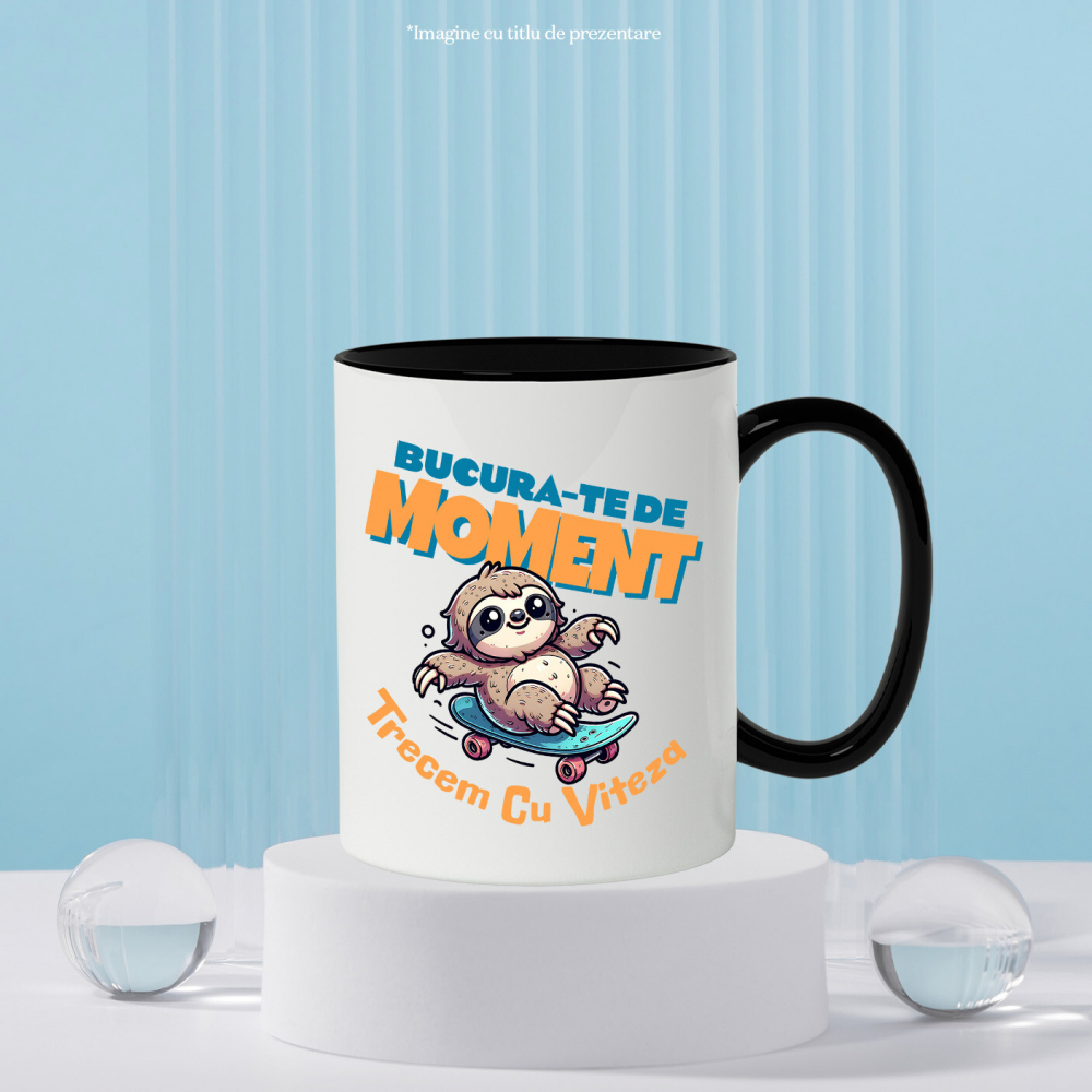 Cana Personalizata Animal Leneș Pe Skateboard – Design Amuzant pentru Distracție și Sport [3]