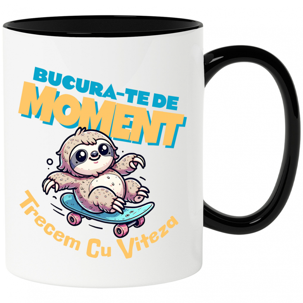 Cana Personalizata Animal Leneș Pe Skateboard – Design Amuzant pentru Distracție și Sport [1]