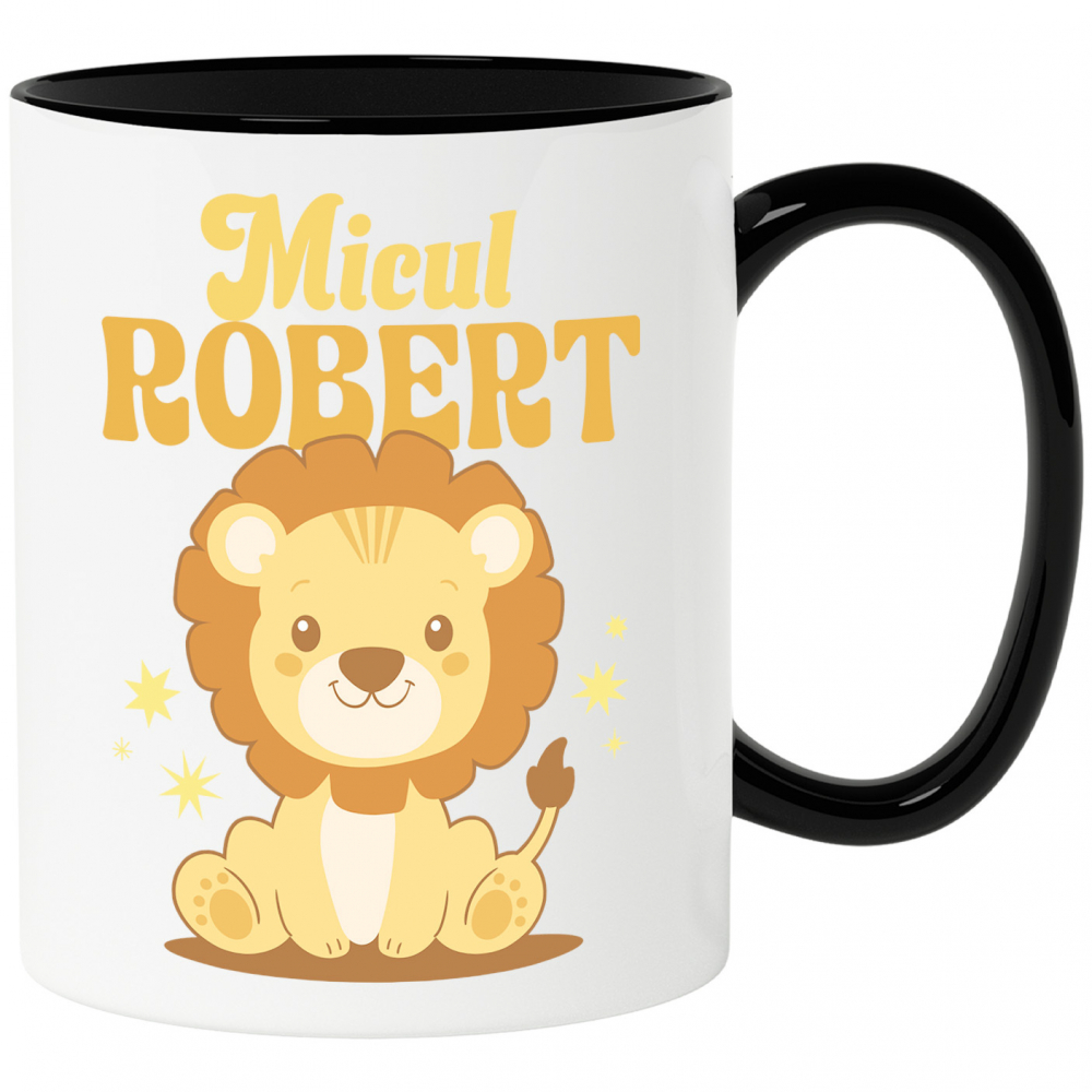 Cana Personalizata Leu Vesel Animat pentru Copii – „Micul Robert” – Cadou Personalizat pentru Băieți și Copii [1]