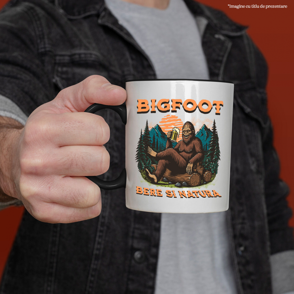 Cana Personalizata „Bigfoot în Pădure cu Bere - Cadou Personalizat pentru Iubitorii de Natură și Relaxare” [2]