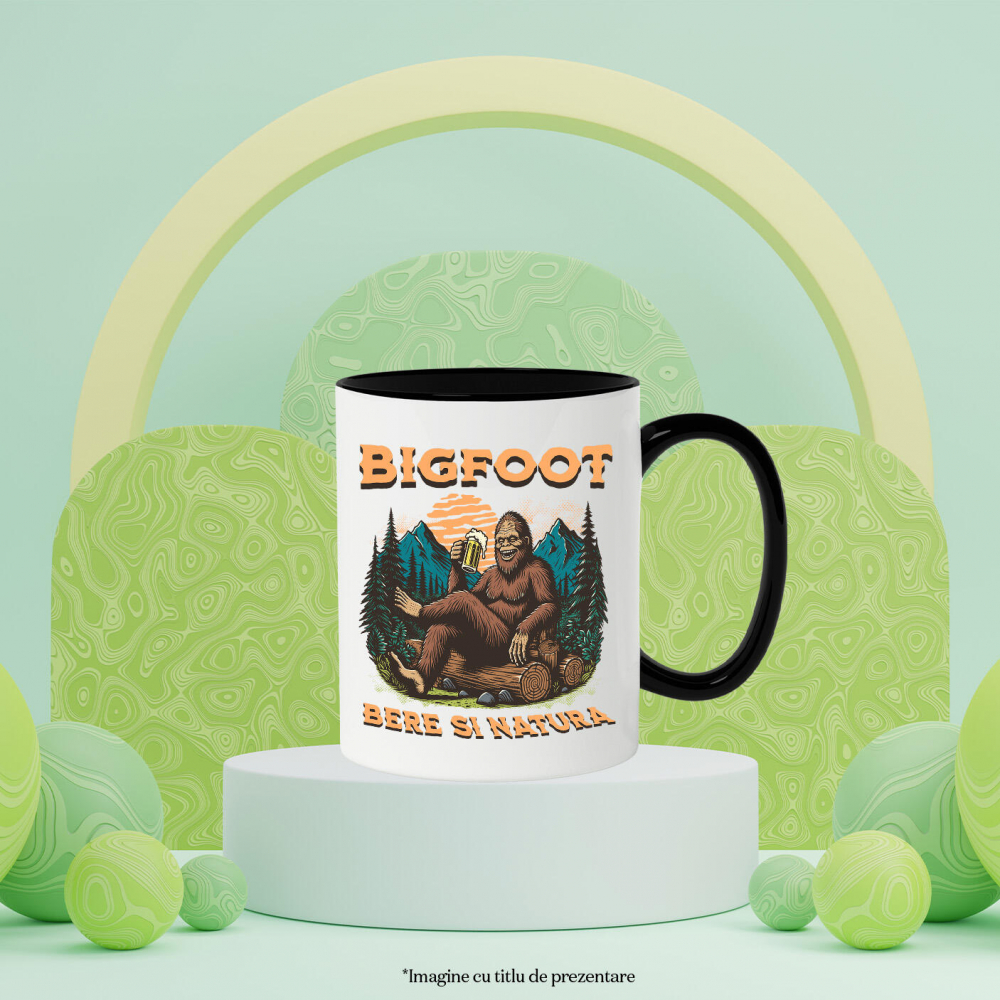 Cana Personalizata „Bigfoot în Pădure cu Bere - Cadou Personalizat pentru Iubitorii de Natură și Relaxare” [3]