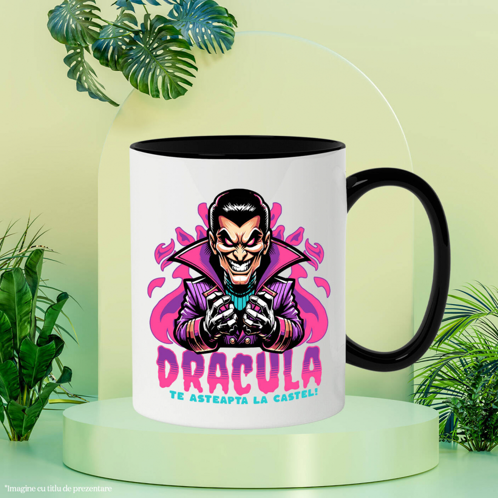 Cana Personalizata Animație Înfricoșătoare - Dracula Te Așteaptă La Castel - Cadouri Personalizate Halloween [3]