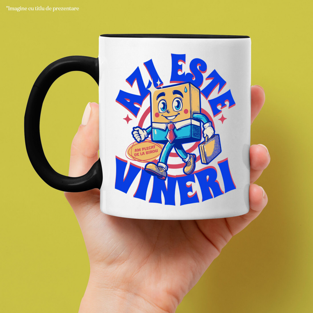 Cana Personalizata Animație Veselă în Costum Elegant – Cravată, Servietă și Viața de Birou [2]