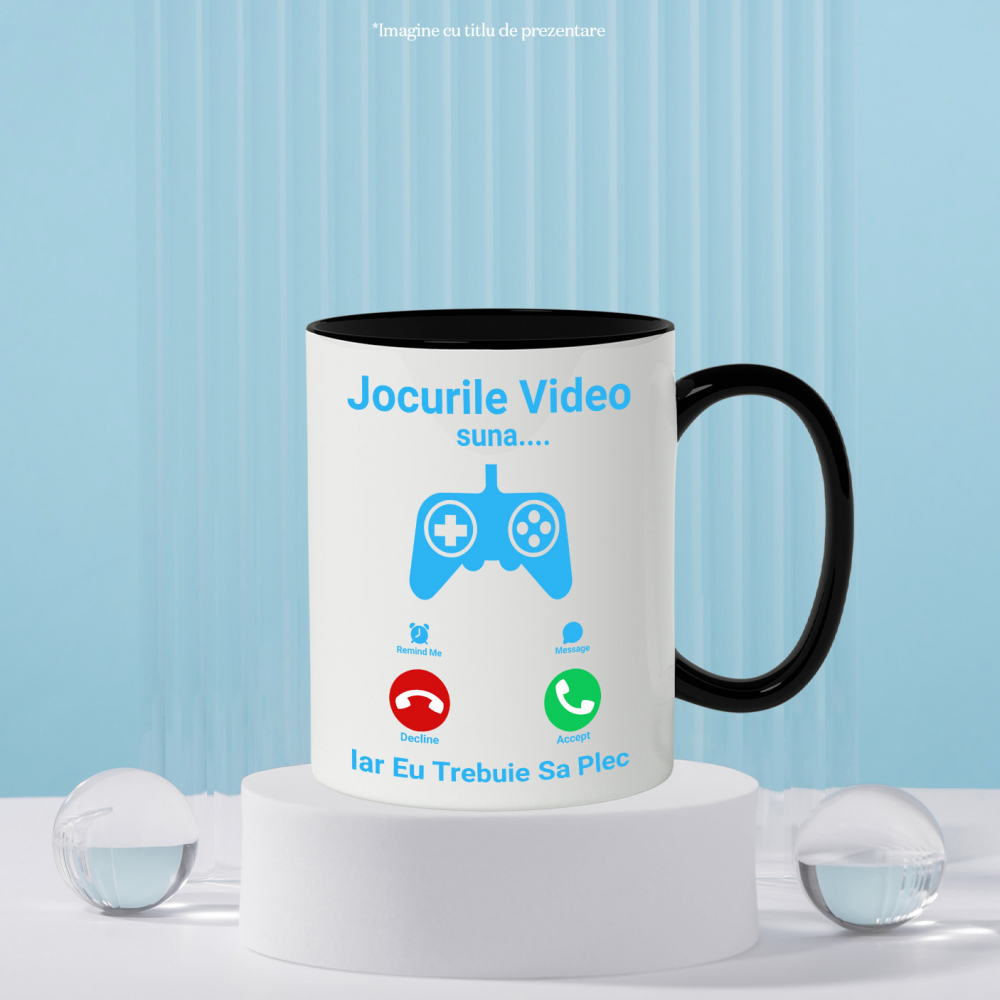 Cana Personalizata Maneta Jocuri Video „Jocurile Video Sună Trebuie Să Plec” - Cadou Personalizat Gameri [3]
