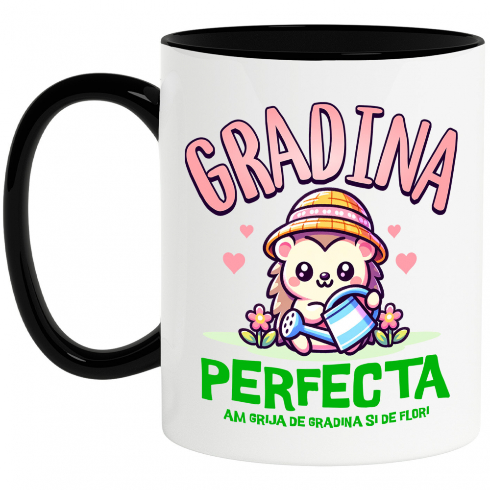 Cana Personalizata Tricou Personalizat Arici cu Pălărie Roz – Cadou pentru Iubitorii de Grădină | Mesaj Iubire pentru Flori [1]