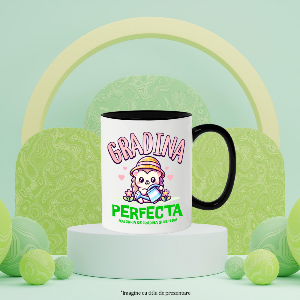 Cana Personalizata Tricou Personalizat Arici cu Pălărie Roz – Cadou pentru Iubitorii de Grădină | Mesaj Iubire pentru Flori [3]