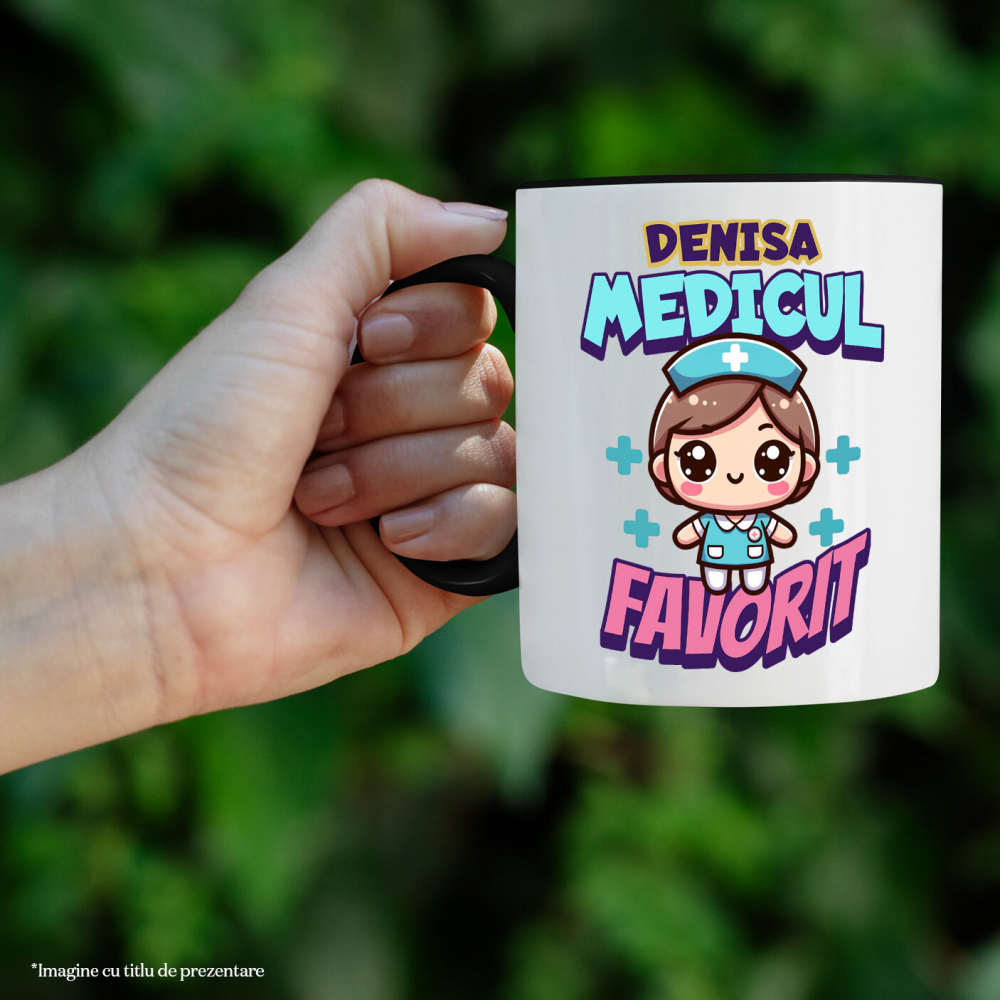 Cana Personalizata Asistentă Medicală în Ținută Albastră – Design Personalizat pentru Profesioniști [2]